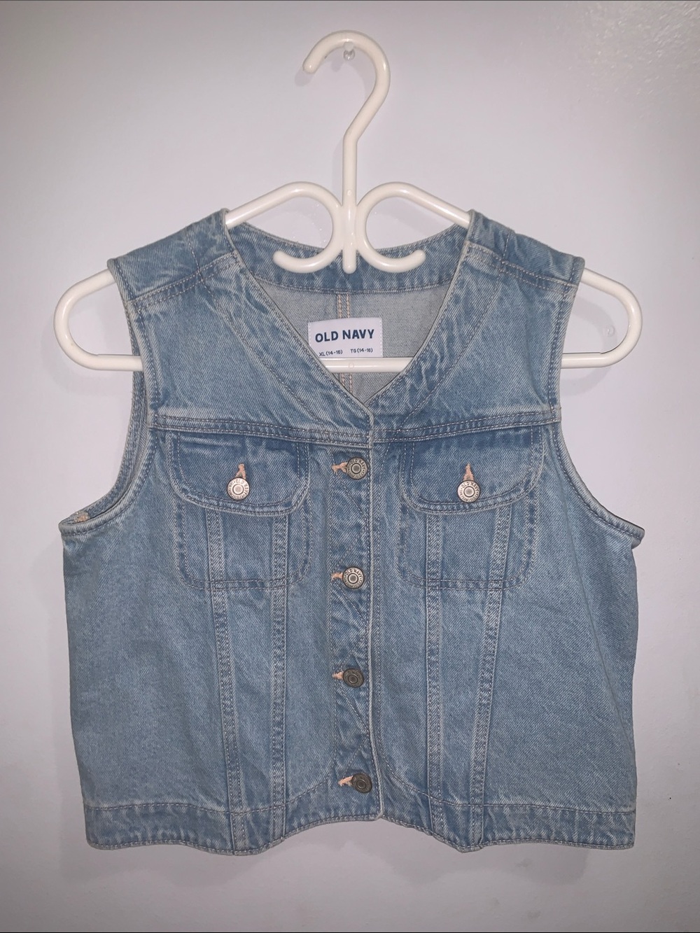 Old Navy Light Blue Denim Sleeveless Vest